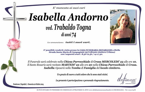 Isabella Andorno ved. Trabaldo Togna