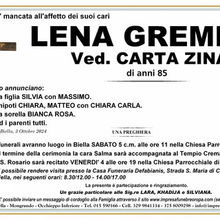 Lena Gremmo, ved. Carta Zina