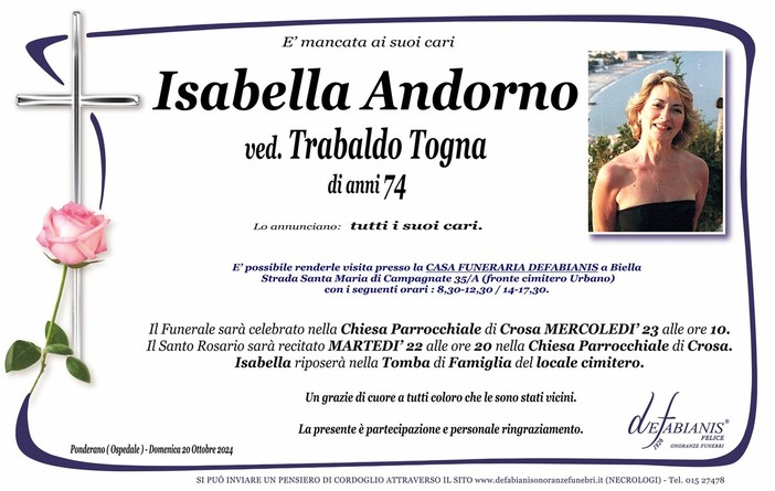 Isabella Andorno ved. Trabaldo Togna