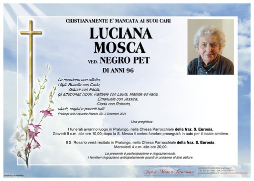 Luciana Mosca ved. Negro Pet