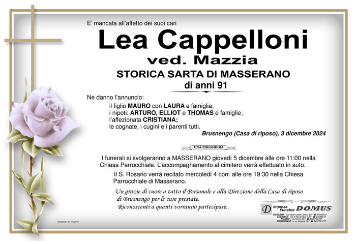 Lea Cappelloni ved. Mazzia