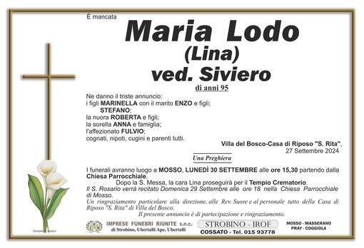 Maria Lodo (Lina) Siviero, ved. Siviero