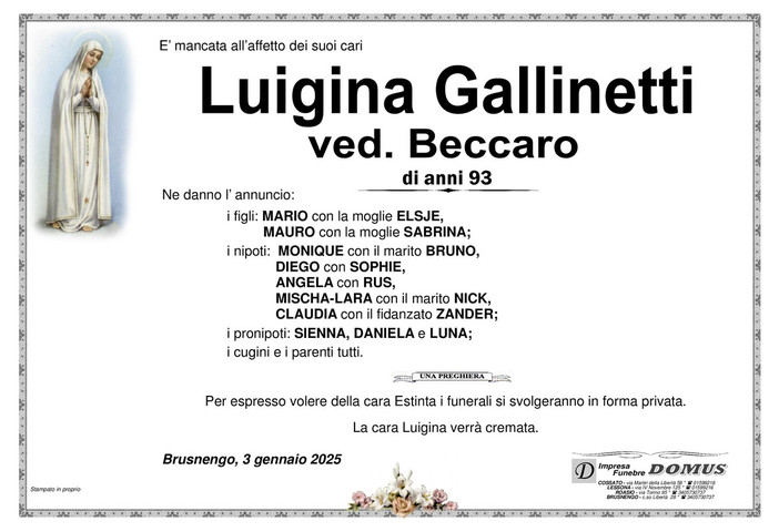 Luigina Gallinetti ved. Beccaro