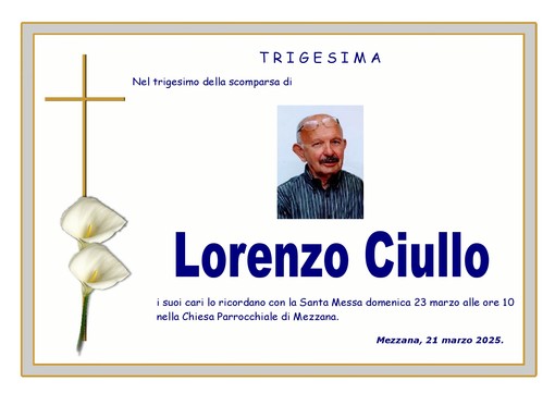 Lorenzo Ciullo - Trigesima