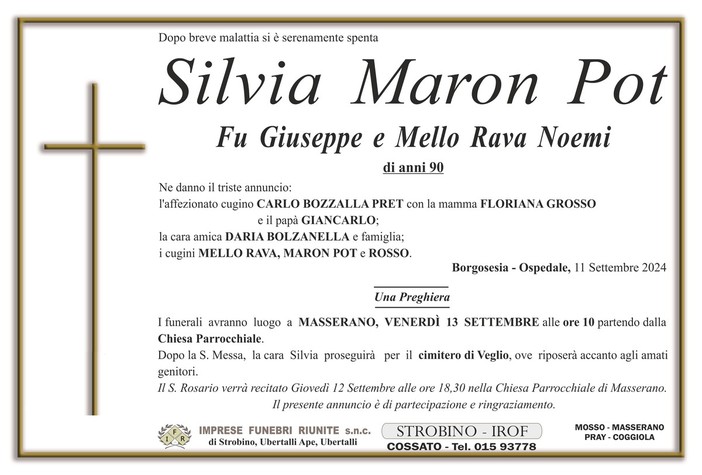 Silvia Maron Pot, fu Giuseppe e Mello Rava Noemi