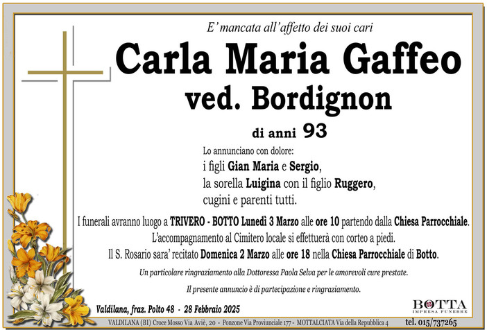 Carla Maria Gaffeo ved. Bordignon