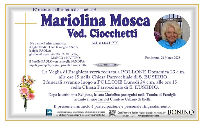 Mariolina Mosca, Ved. Ciocchetti