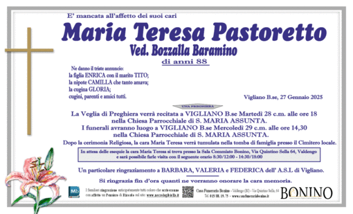 Maria Teresa Pastoretto ved. Bozzalla Baramino