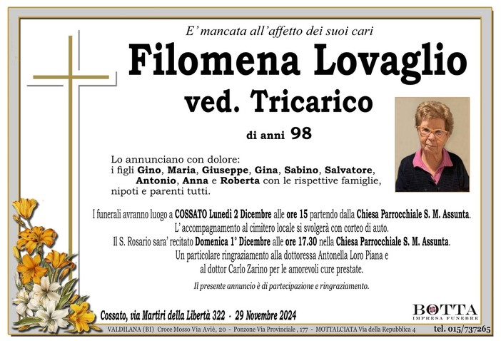 Filomena Lovaglio ved. Tricarico