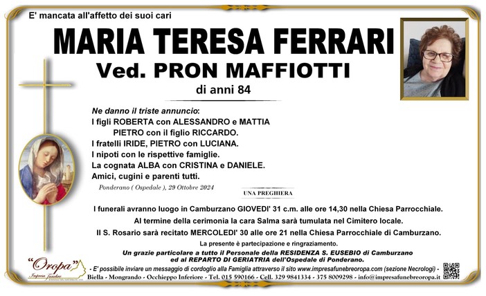 Maria Teresa Ferrari ved. Pron Maffiotti