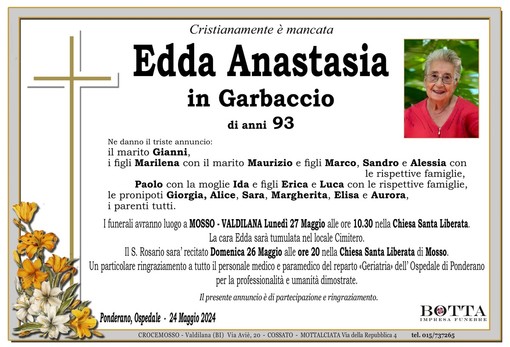 Edda Anastasia, in Garbaccio