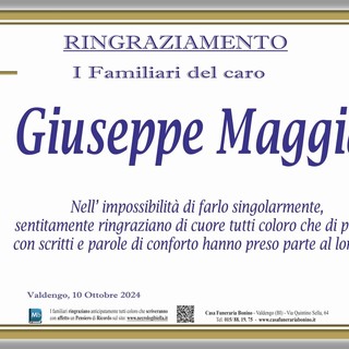 Giuseppe Maggia, ringraziamento