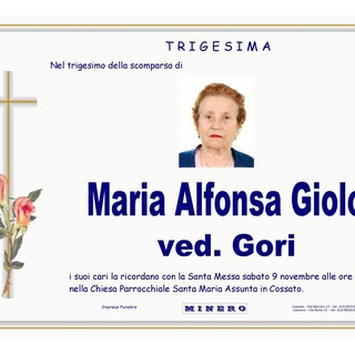 Maria Alfonsa Giolo ved. Gori - Trigesima