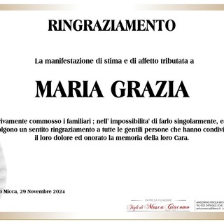 Maria Grazia Guelpa - Ringraziamento