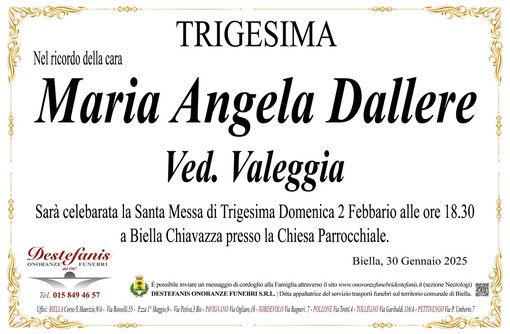 Maria Angela Dallere ved. Valeggia