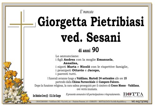 Giorgietta Pietribiasi, ved. Sesani