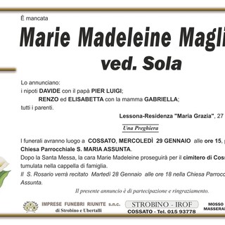 Marie Madeleine Maglione ved. Sola