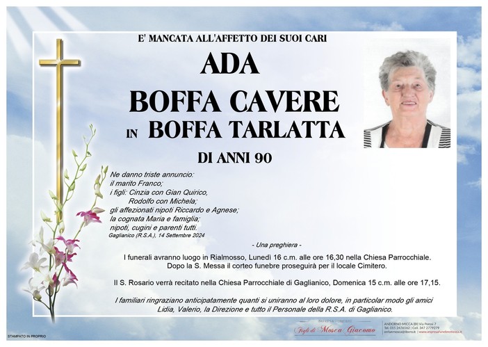 Ada Boffa Cavere, in Boffa Tarlatta