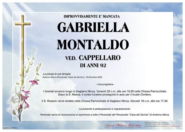 Gabriella Montaldo, ved. Cappellaro