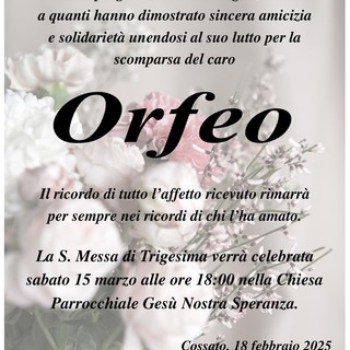 Orfeo - Ringraziamenti