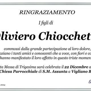 Oliviero Chiocchetti - Ringraziamento