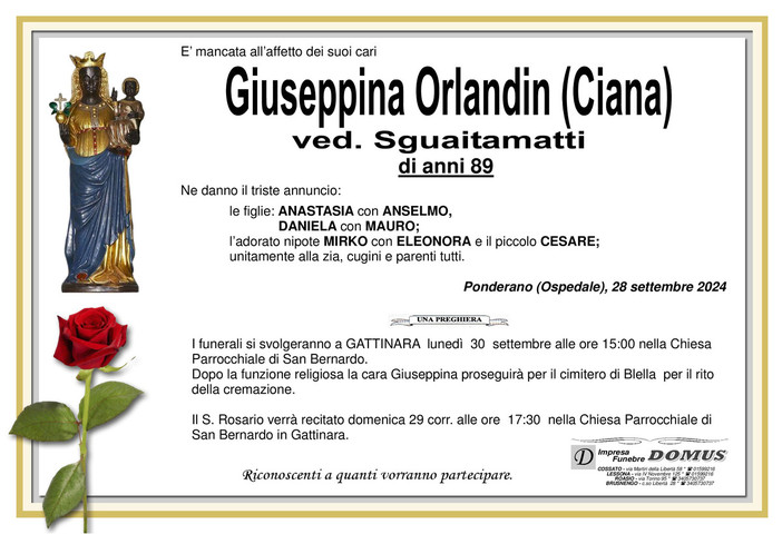 Giuseppina Orlandin (Ciana), ved. Sguaitamatti