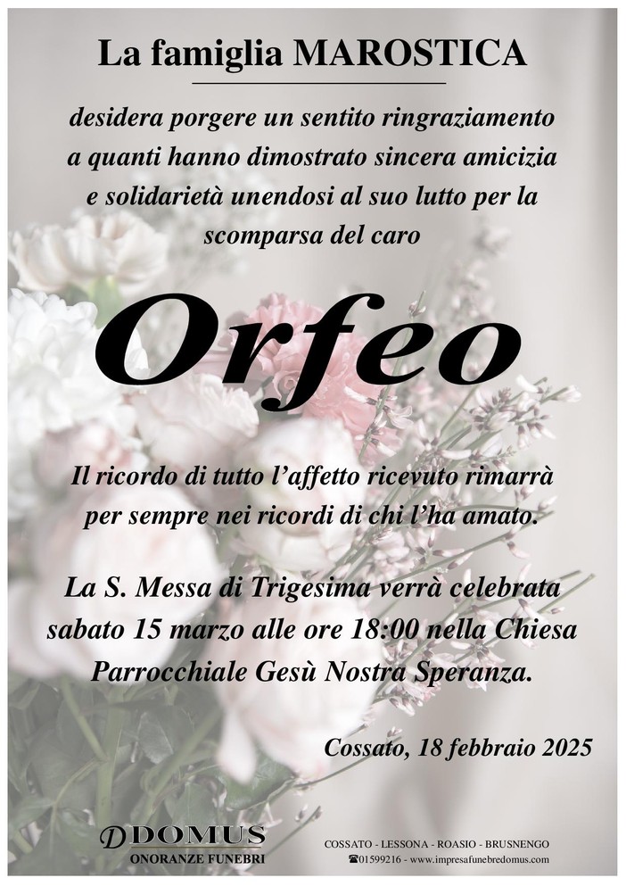 Orfeo - Ringraziamenti