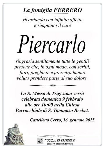 Piercarlo - Ringraziamenti