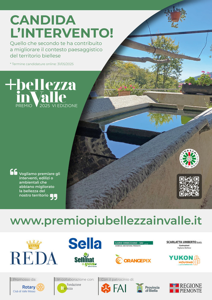 Premio +bellezza in Valle 2025: aperte le candidature.