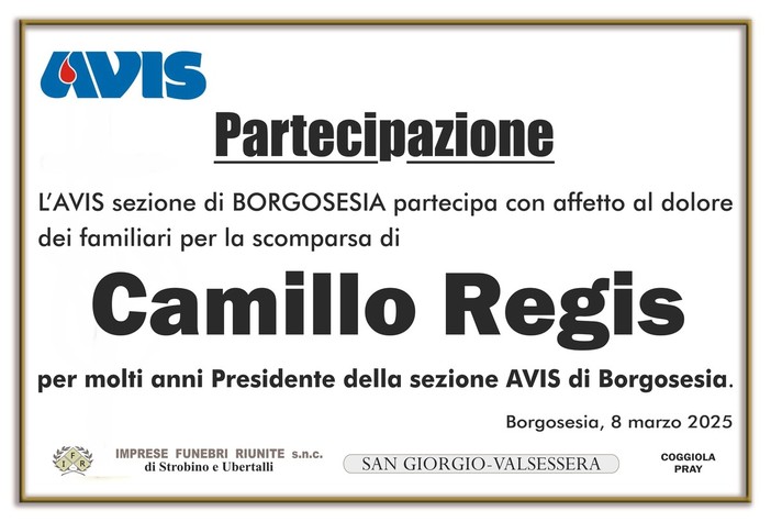 Camillo Regis, partecipazione