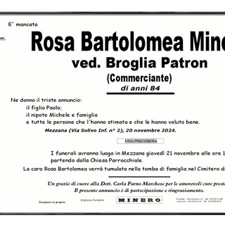 Rosa Bartolomea Minero ved. Broglia Patron