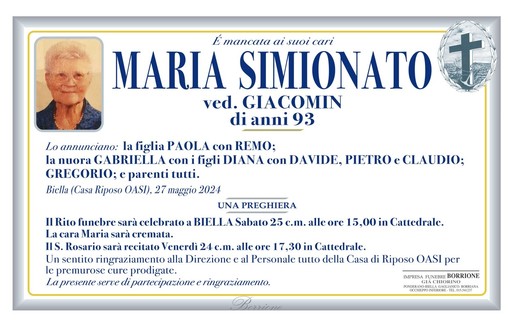 Maria Simionato, ved. Giacomin