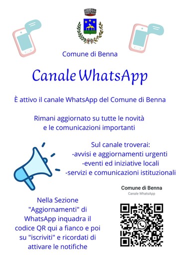 Benna ha attivato un canale WhatsApp