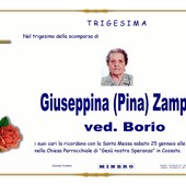 Giuseppina (Pina) Zampieri, ved. Borio - Trigesima