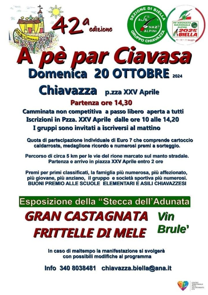 “A pè par Ciavasa”: domenica 20 ottobre la 42a edizione.