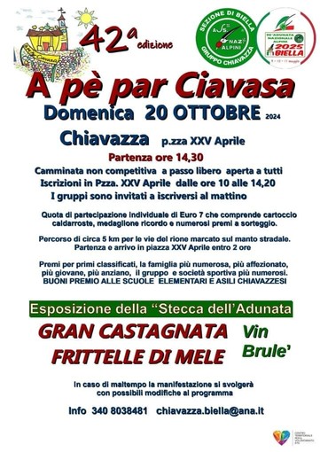 “A pè par Ciavasa”: domenica 20 ottobre la 42a edizione.