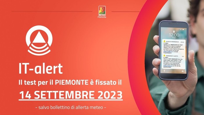 Al via anche in Piemonte la sperimentazione del sistema di allarme pubblico IT-Alert