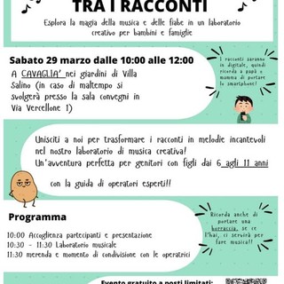 “Acchiappa suoni tra i racconti”: laboratorio di musica a Cavaglià.