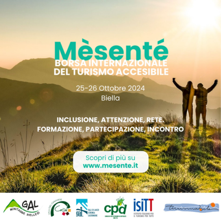 Biella, al via “Mèsenté”, la borsa internazionale del Turismo Accessibile.