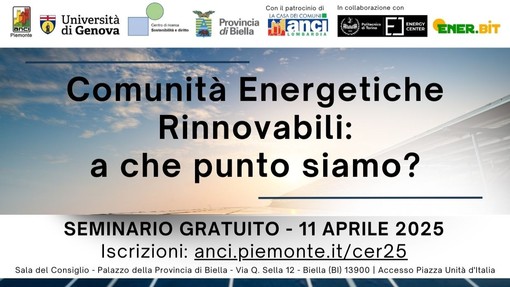 Biella, Comunità Energetiche Rinnovabili: a che punto siamo? Se ne parla in Provincia.