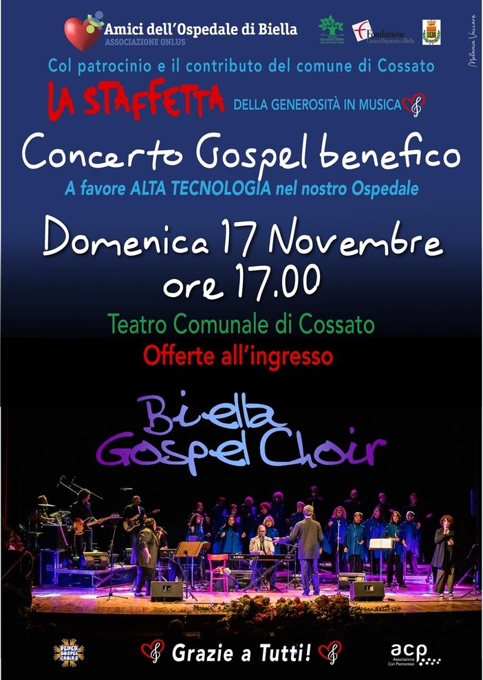 Biella Gospel Choir in concerto benefico a Cossato