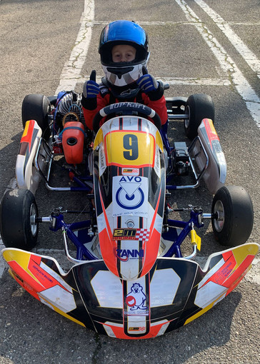 “Pippo” Comparoli sul podio e sul suo kart