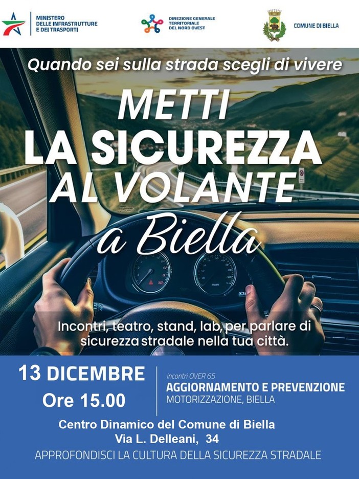 A Biella un incontro sulla sicurezza stradale rivolto agli over 65