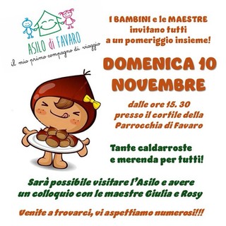 Caldarroste a Favaro: domenica 10 novembre la merenda per tutti.