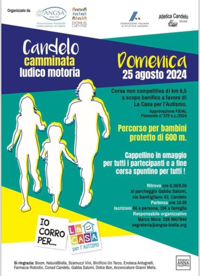 Candelo, domani una camminata per la solidarietà.