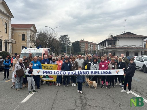 Camminata solidale a Vigliano Biellese, in 150 alla partenza - Servizio di Maria Camilla Toffetti.