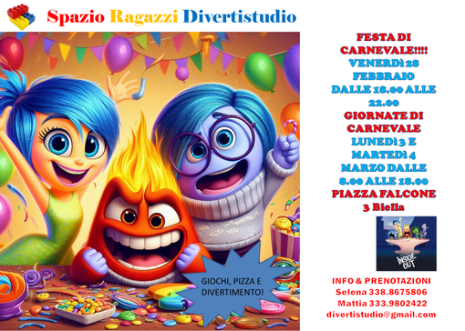 Festa e giornate di Carnevale al Divertistudio