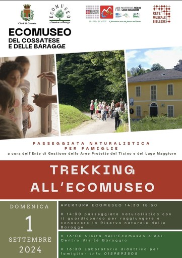 Trekking all'Ecomuseo del Cossatese e delle Baragge: un evento per famiglie il 1° settembre.