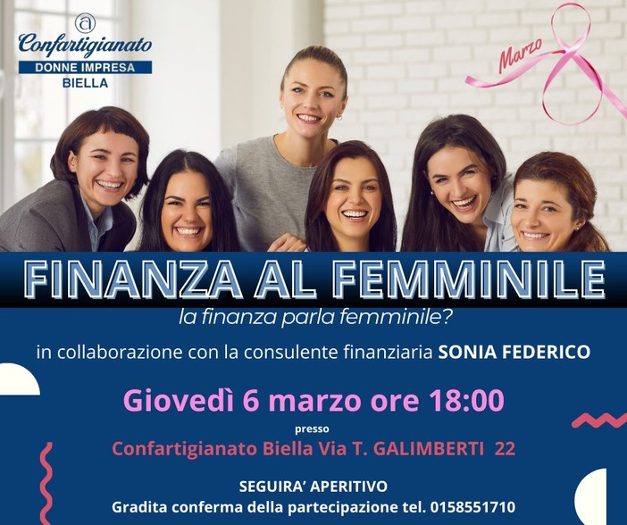 Finanza al femminile, un incontro in Confartigianato