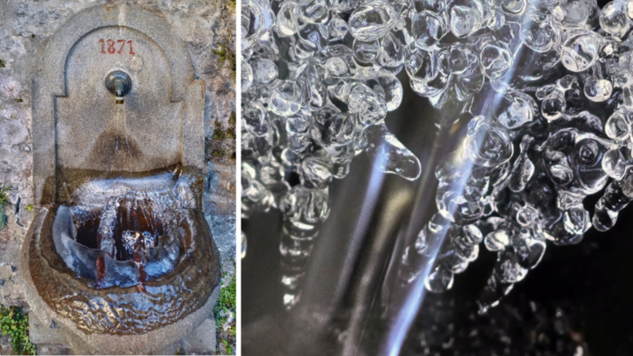 Rosazza, la fontana di Beccara ha dato forma ad una scultura di ghiaccio - Foto di Paolo Rosazza Pela.